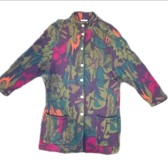 Bode Mohair Wool Blend Knit Jacket Tapestry Button Front GR 40 US M - Picture 2 of 11